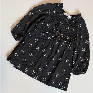 Zara Charcoal Blouse with Bow Design